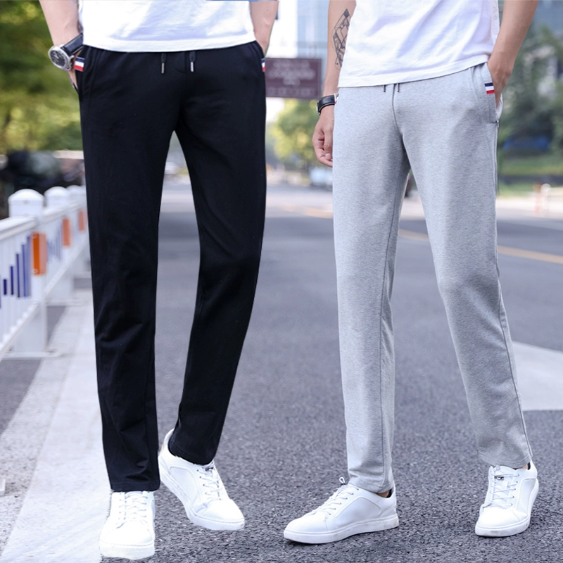 Quần bó sát cotton Playboy nam giản dị mùa xuân và mùa thu quần nam mỏng thẳng và nhung chạy - Quần Jogger