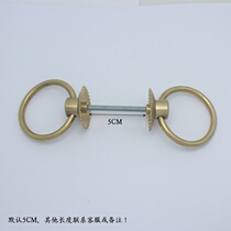 Selected real court single door middle door imitation pull courtyard put pure copper core full ring big hand door pull copper solid ancient wood hole s ring