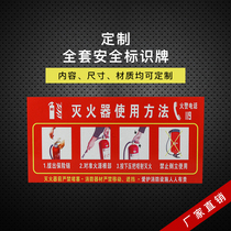 Fire extinguisher use method Fire protection Fire safety sign warning sign Sign card prompt card sticker customization