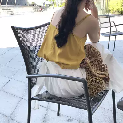 yesroom homemade autumn simple joker loose chiffon one-line chiffon shoulder base shirt Vest Women