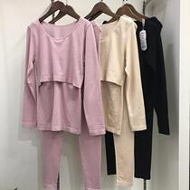 Autumn and winter maternal breastfeeding autumn clothes autumn pants after pregnancy and childbirth warm underwear thick top 6202 bamboo cotton