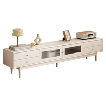 (National subsidy 15%) Visa solid wood TV cabinet cream style small apartment floor cabinet living room wall-mounted white storage cabinet