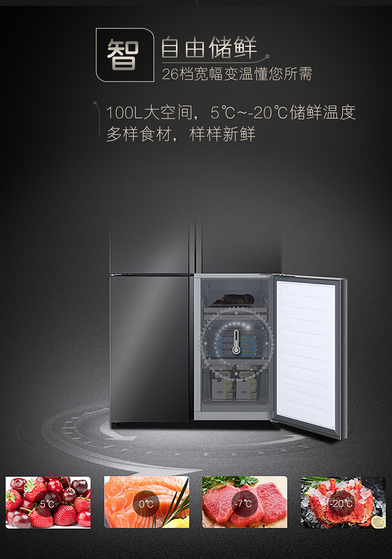 海尔高端 卡萨帝 变频 风冷 一级能效 十字对开门冰箱 629L 图10