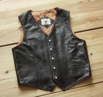 (Spot)Global production of vegetable-tanned aniline brown horse skin Brown sheepskin vintage denim horse clip western feelings