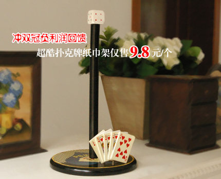 Deficit Clear Mediterranean Home Dress Playing Cards Paper Towel Rack Kitchen Lengthened Napkin Holder Wear