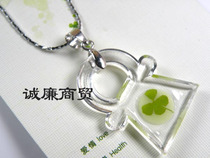 Europa Clover Series Girls Slim Luminous Pendant Metal Necklace OXL030BY56