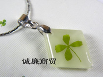 Europa Clover Series Slim Luminous Pendant Metal Necklace OXL030BY44