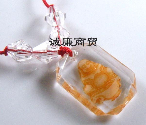 Glazed ornament orange yellow luminous Buddha jyg93480046