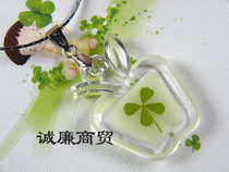 Europa Clover Series Apple Slim Luminous Pendant Metal Necklace OXL030BY60