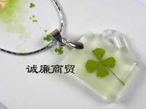 Europa Clover Series Slim Luminous Pendant Metal Necklace OXL030BY46