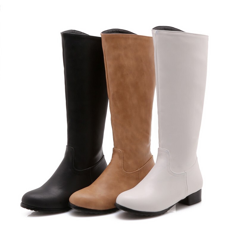 Winter Men's Over-The-Knee Leather Boots, Long Boots with Zipper, Knight Boots, Size 48, British Style High-Top Motorcycle Fashion Boots