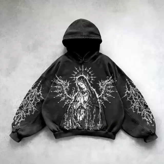 Худи Череп на верхушке Oversized принт худи для мужчин и женщин