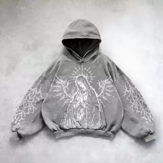 Худи Череп на верхушке Oversized принт худи для мужчин и женщин