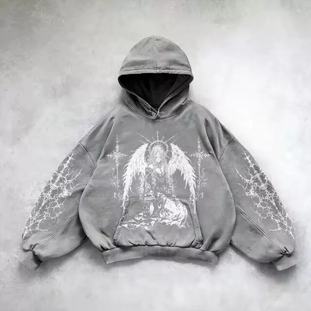 Худи Череп на верхушке Oversized принт худи для мужчин и женщин