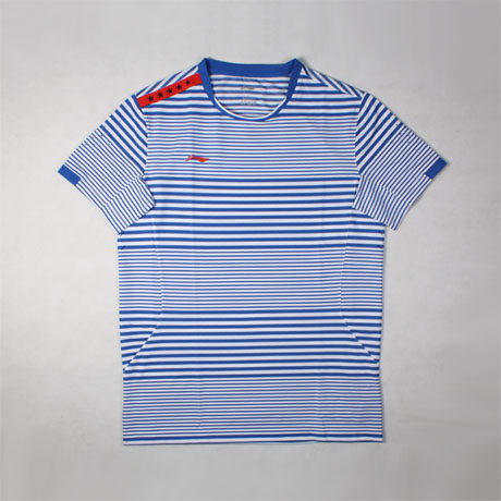 Li Ning AAYK075-3 blue men's round neck badminton shirt Sudirman Cup Chinese team uniform