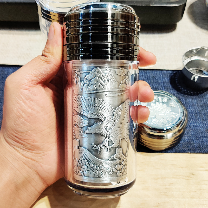 銀杯　48g 银杯子999纯银保健杯内外纯银水杯全身银养身杯纯银保温杯送领导