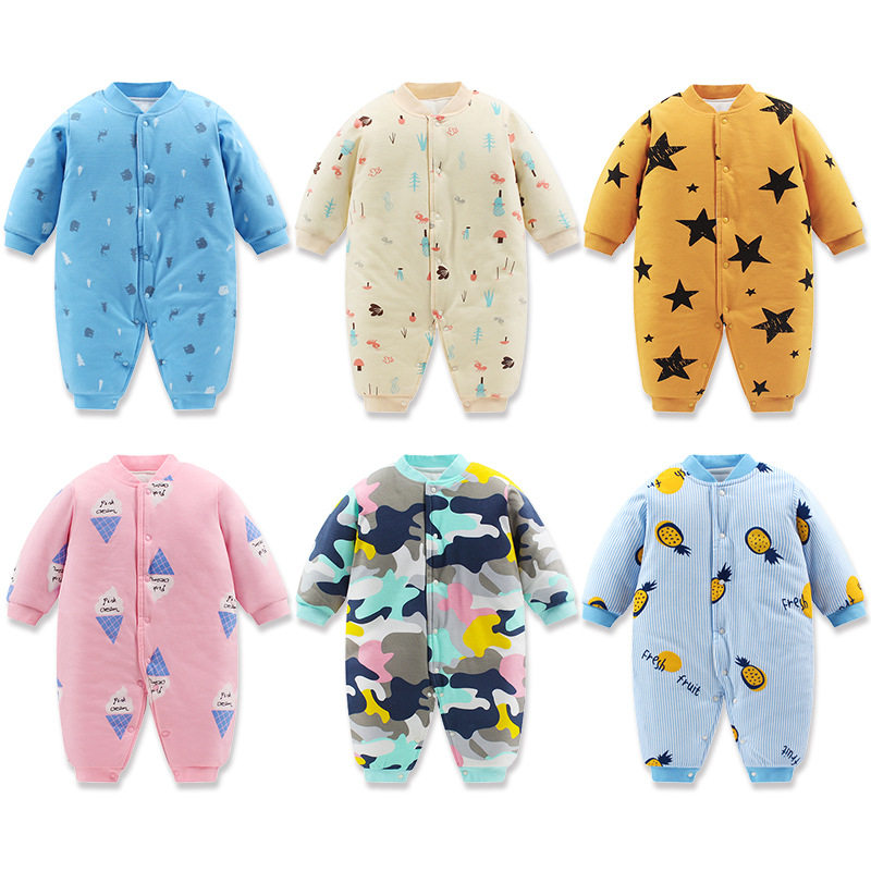 Boy and girl baby crawling children dressed cotton clothes in winter thickening out to outgo newborn and ha clothes pure cotton