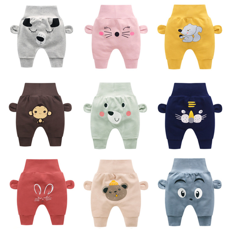 Baby pants spring and autumn boy and girl pure cotton pants baby stomach butt pants baby 0 - 1 - 3 years old trousers