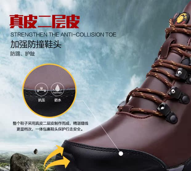 Giày tuyết nam ngoài trời cộng với nhung ấm mùa đông bằng da Martin Giày ngắn không thấm nước cao giúp làm dày giày cotton phía đông bắc giày martin nam