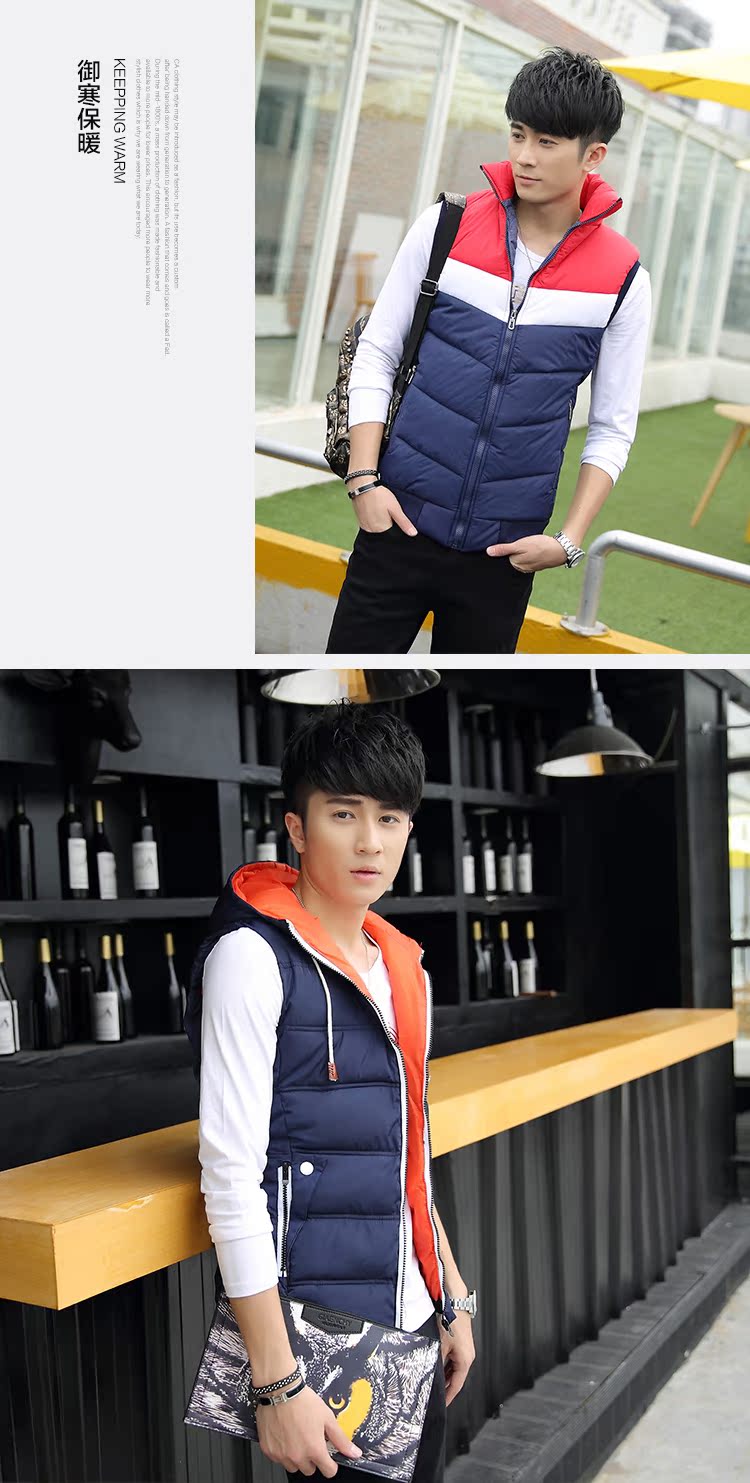 Áo vest nam mùa xuân và mùa thu áo khoác ngoài trời Áo vest nam không tay vest vest trẻ trung ấm áp áo thủy triều áo khoác mùa đông nam