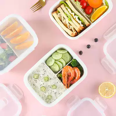 Food grade with lunch box separation type can be heated microwave oven special ceramic fresh-keeping box Lunch box grid bowl box