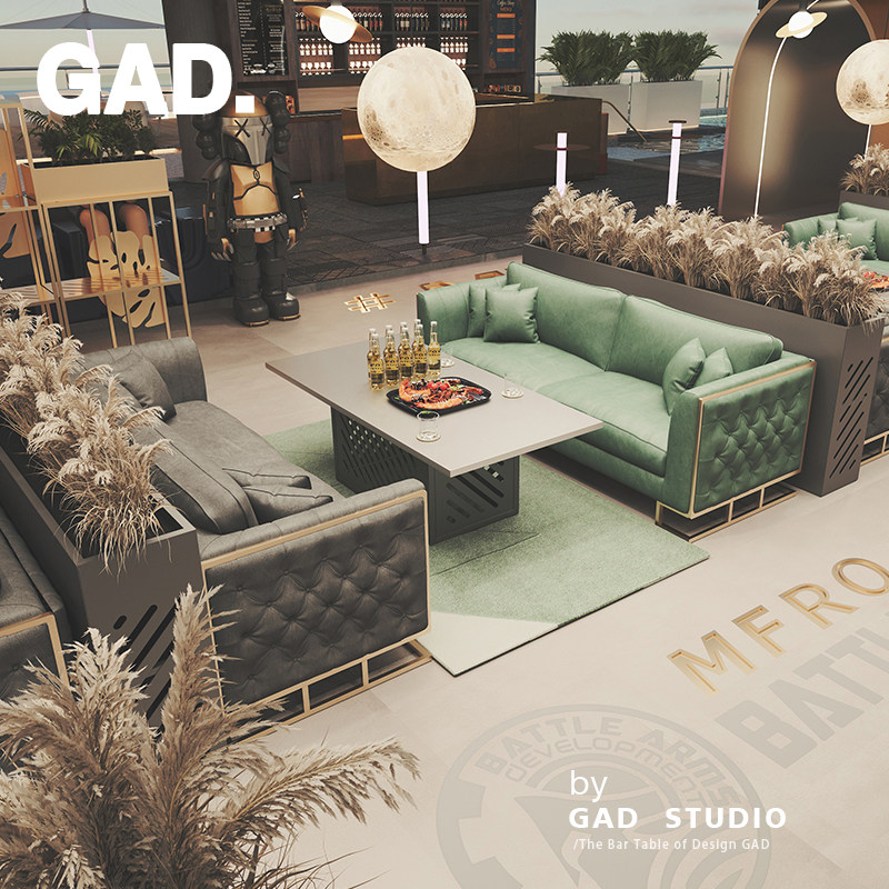 A bar bar tables and chairs combined sofa suit for commercial negotiations on ktv tea several custom café shop