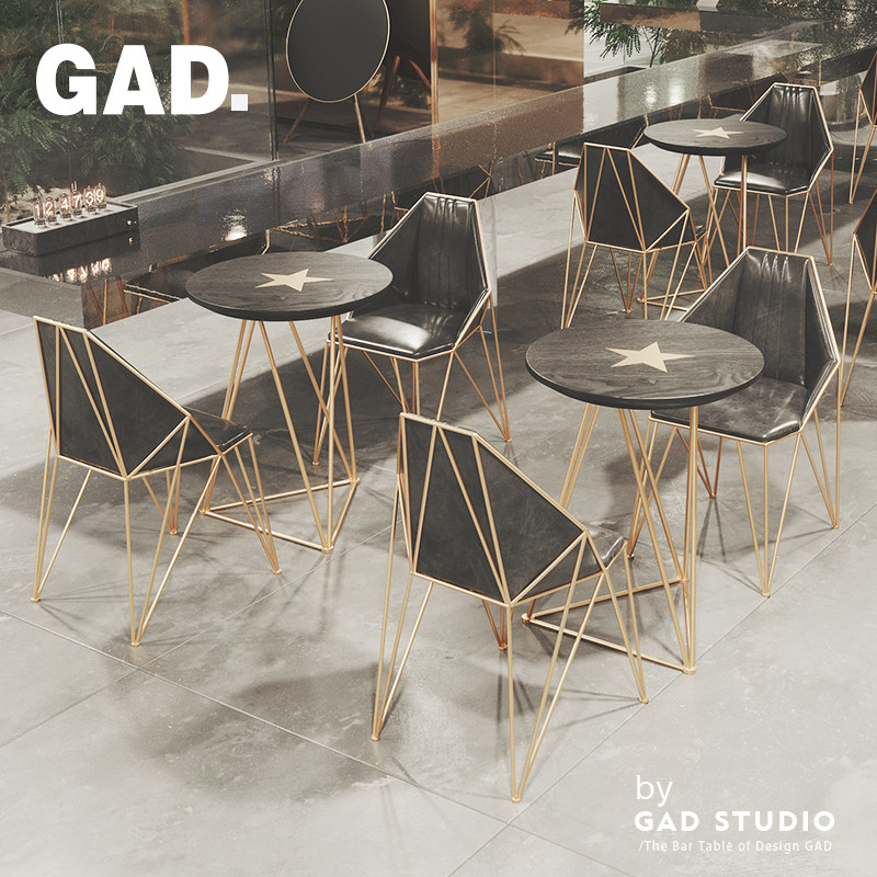 Light and luxurious modern reception guests in talks with table and chairs combined balcony by window table Leisure small table and chairs One table four-chair combination