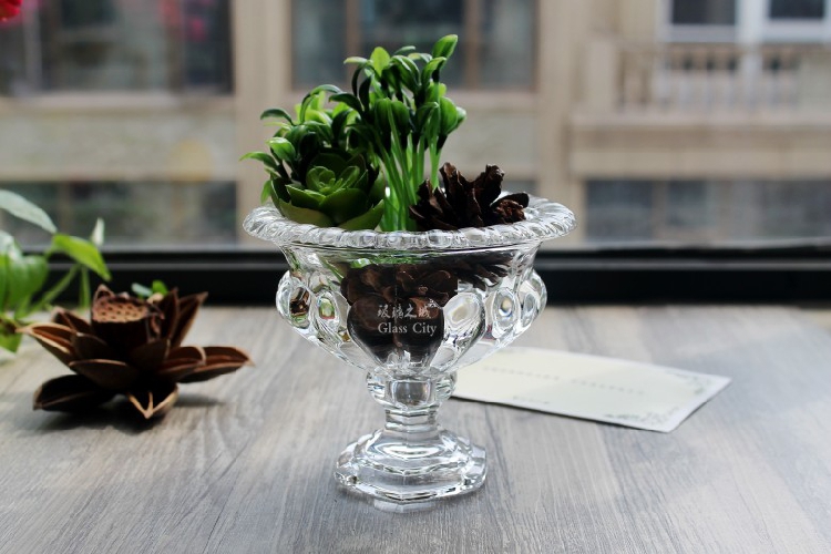 Thành phố thủy tinh pha lê châu Âu Bình thủy tinh Hoa chậu thủy canh Container Multi-Pot Pot Hoa khô Trang trí nhà - Vase / Bồn hoa & Kệ chậu trồng rau
