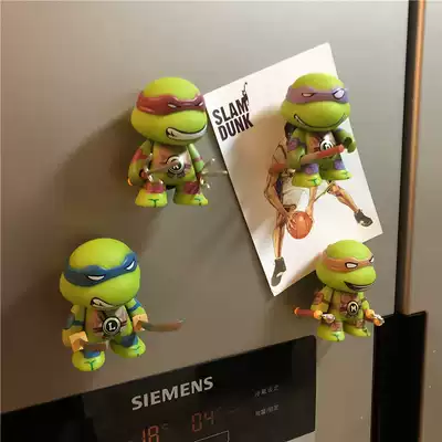 Q version of the three-dimensional cute Teenage Mutant Ninja turtles refrigerator sticker magnet set decorative magnetic buckle pastoral cartoon animation message sticker