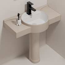 Small Household Type Floor Type Ceramic Column Basin Balcony Washbasin Toilet home rental room Apartment Handwashing pool