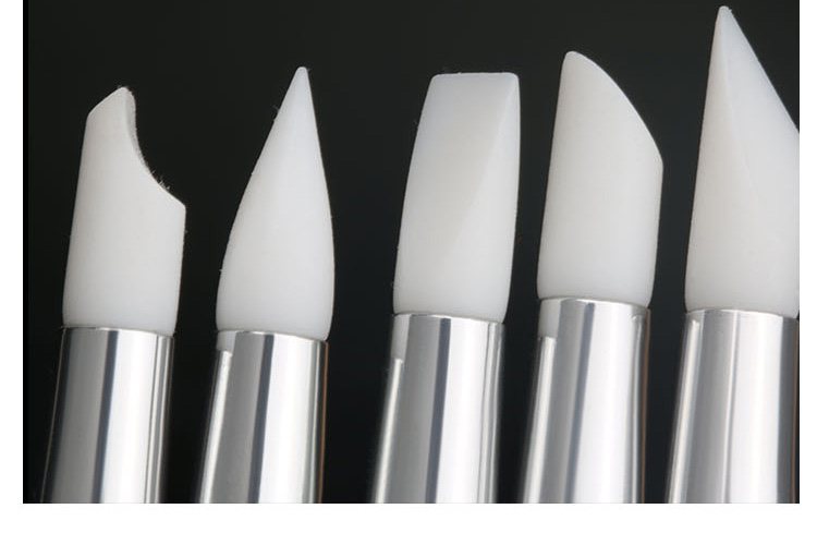 Công cụ làm móng mới bằng ánh sáng trị liệu bằng bút silicon Bút mực khắc bút rỗng bút gỗ que mềm silicon dập nổi 5 - Công cụ Nail vẽ hoa cọ bản