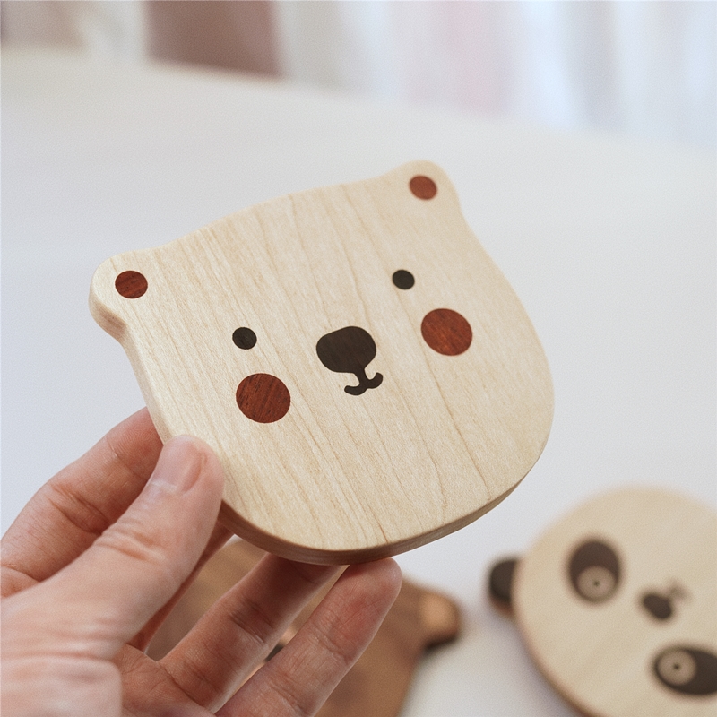 Joe's small workshop Japanese black walnut coasters ins wind creative logs hand-inlaid insulated maple mats