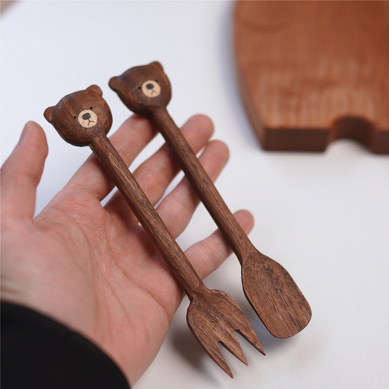 Joe's little workshop day style with a small bear wood fork wooden spoon hand for home three sets of companion gift fork sets 