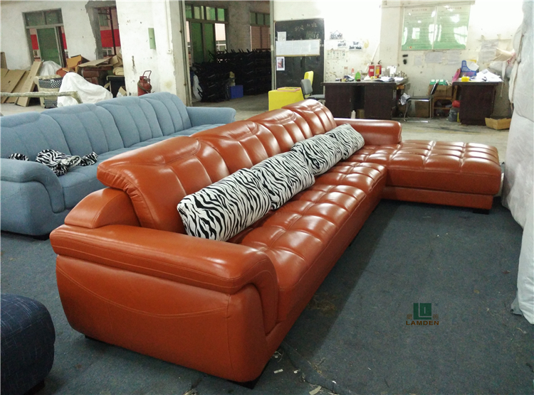 L-loại sofa sofa phòng khách đầy đủ ăn mặc hiện đại nhỏ gọn đa người sofa da sofa top lớp da bò