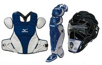 Full set of MIZUNO MIZUNO Samurai series juvenile catcher protective gear black blue and red adjustable