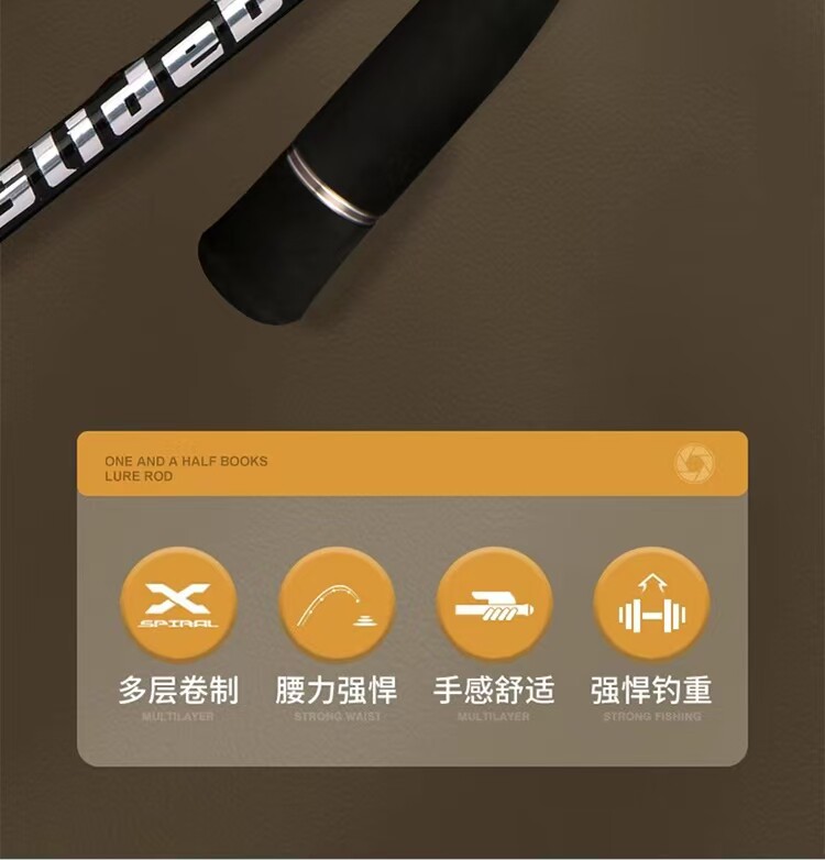 Дорожные суб -полюсный 慢摇铁板竿近海钓船钓竿实心碳素稍一节半直柄枪柄轻型船竿路亚竿 Rugged blade