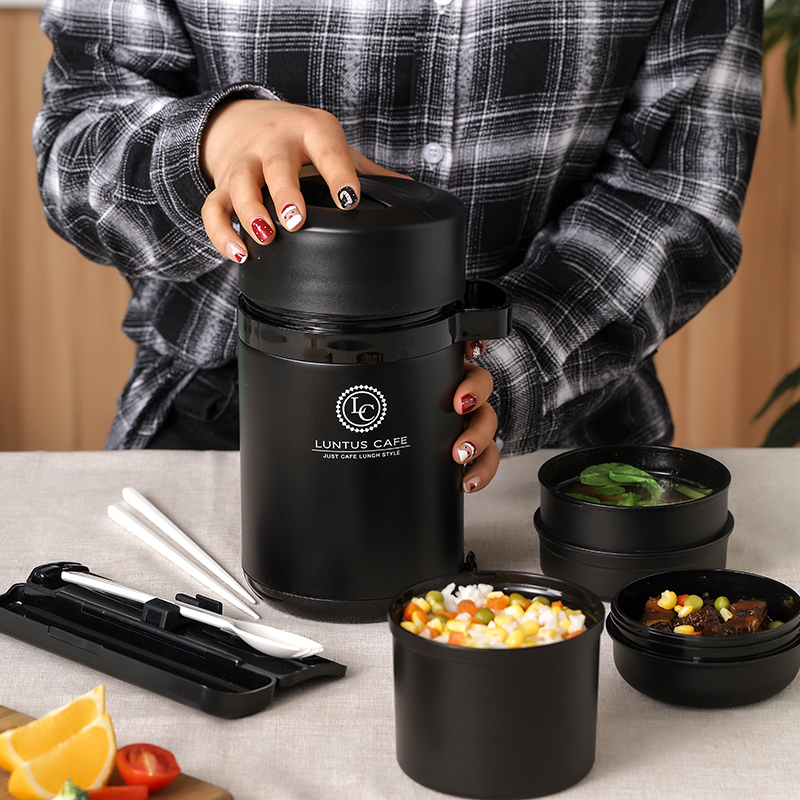 ASVEL Japan's ultra - long insulation lunch box multi - layer 1 person portable vacuum insulation drum on the workshop stainless steel pocket box