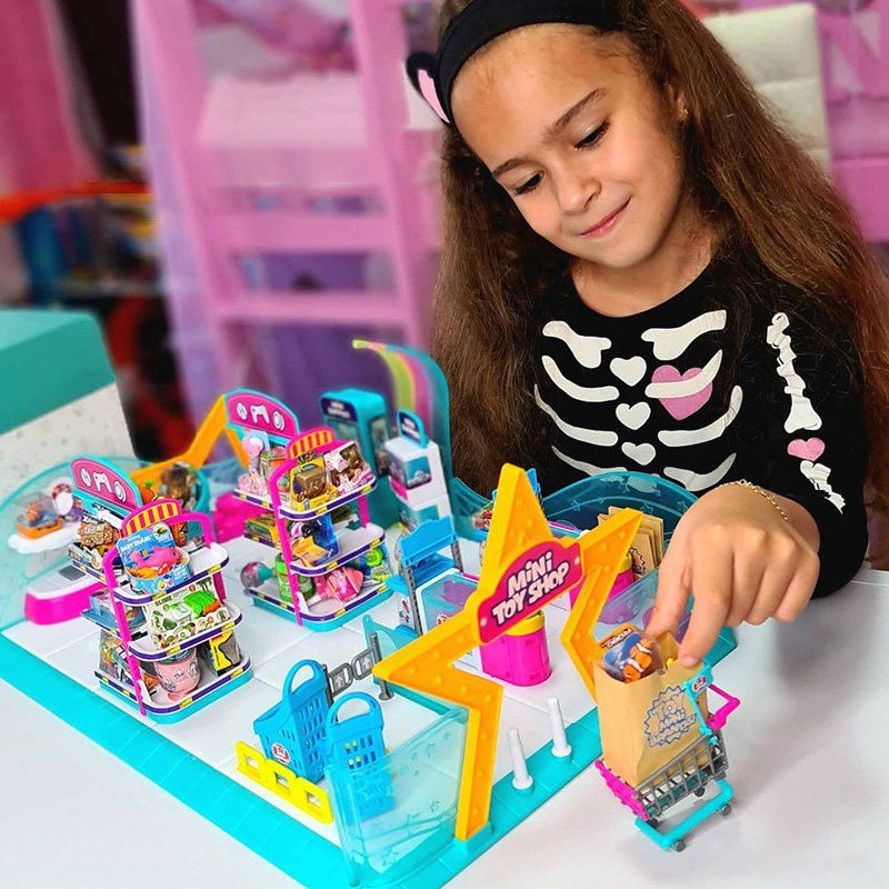 Positive ZURU Five Times Surprise Ball Tide Food Food Food Food Food Blind Box Shake Over Home Mini Toy Supermarket Shopping Cart 