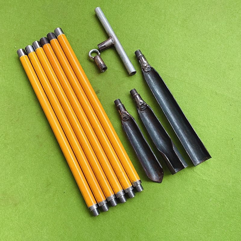 Luoyang Shovel to hole the earth to dig up the earth Archaeological Insulation Rod to connect the lever Earth Instrumental Shovel Dug the hole Divine Instrumental Round Shovel Head