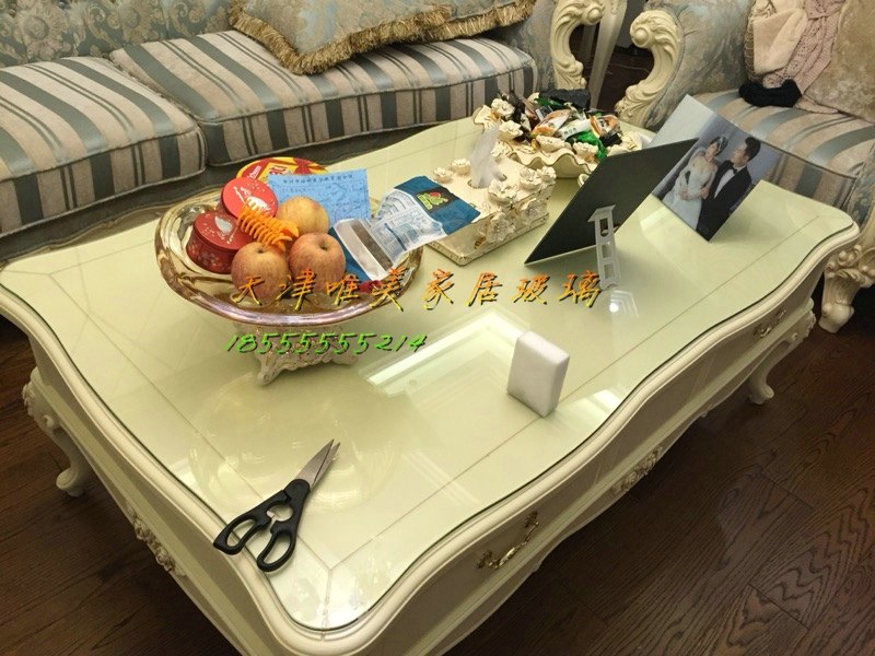 Tianjin custom tempered glass custom glass desktop coffee table special-shaped glass furniture tempered glass