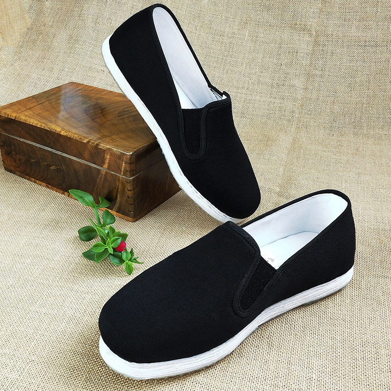 Old Beijing cloth shoes men's youth dress handmade layered bottom spring soft bottom casual driving feet sweat-absorbing and breathable