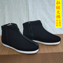 Old Beijing cotton shoes mens pure handmade mullet bottom winter warm young mens thousand zipper gift wool shake sound fast hand same model