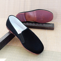 Spring old Beijing cloth shoes mens cowhide bottom dress breathable sweat-absorbing elastic mouth driving soft-soled youth dad shoes