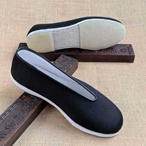 New old Beijing cloth shoes womens pure hand-made dress yuan round mouth mother pregnant woman soft bottom breathable black