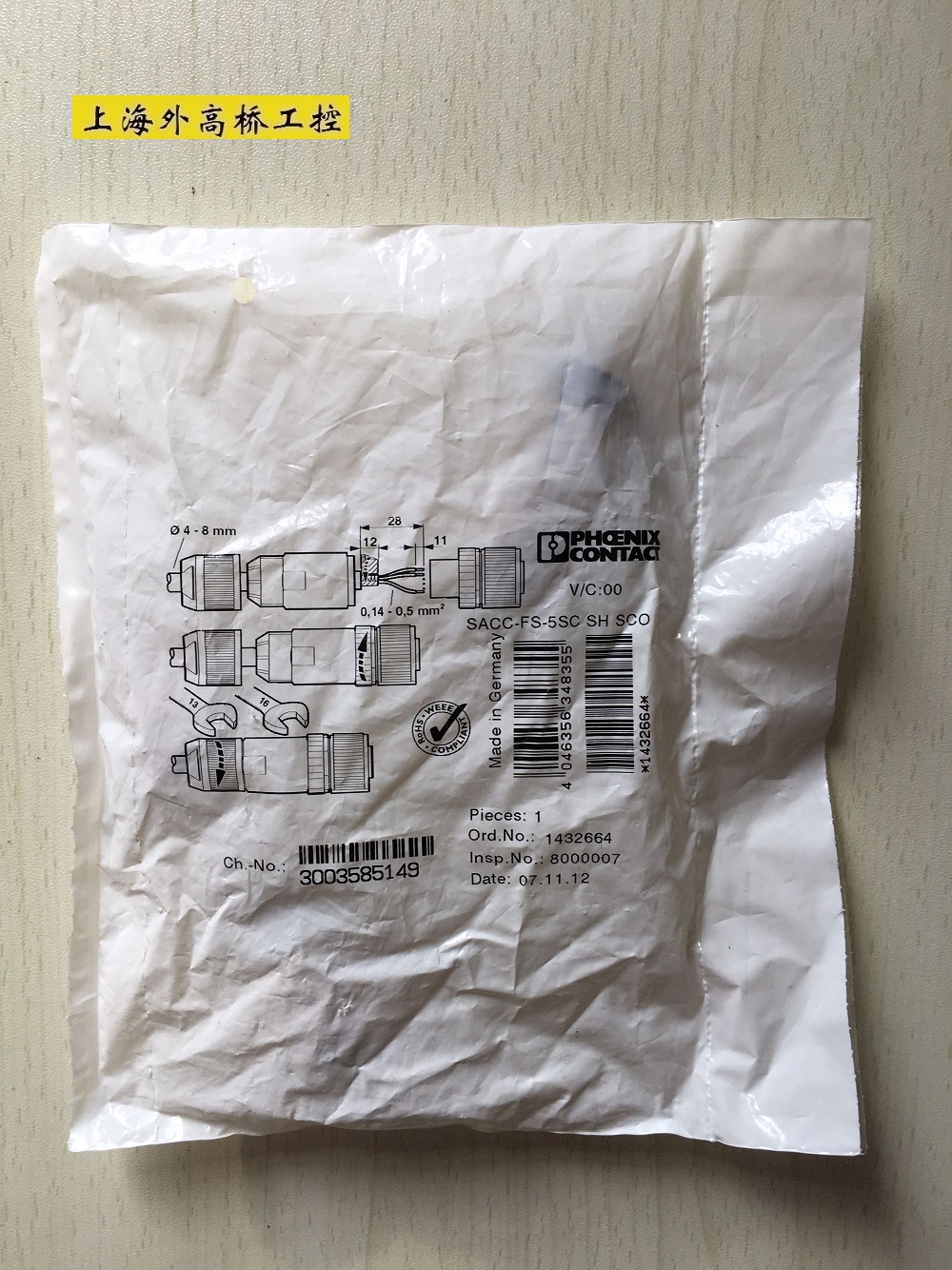 Phoenix Connector Sensor Original - SACC-FS-5SC SH SCO - 1432664
