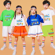 Children's cheerleading performance uniforms for the June 1st Primary and Secondary School Student Games, short sleeved graduation photo class uniforms