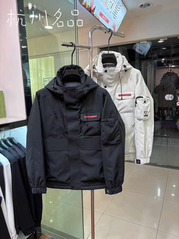 European Trendy Outdoor Jacket for Men, Autumn and Winter Loose Casual down Jacket with Hood