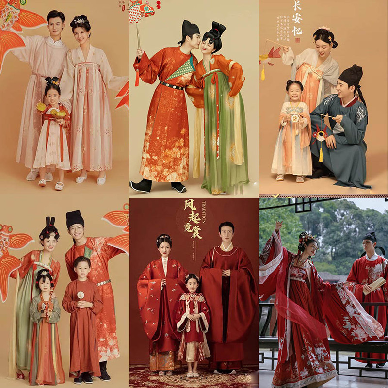 New Studio-Themed Clothing for Photo Shoots, Hanfu for Men and Women, Couple Studio Wedding Photos, Retro Performance Catwalk Tang Suit