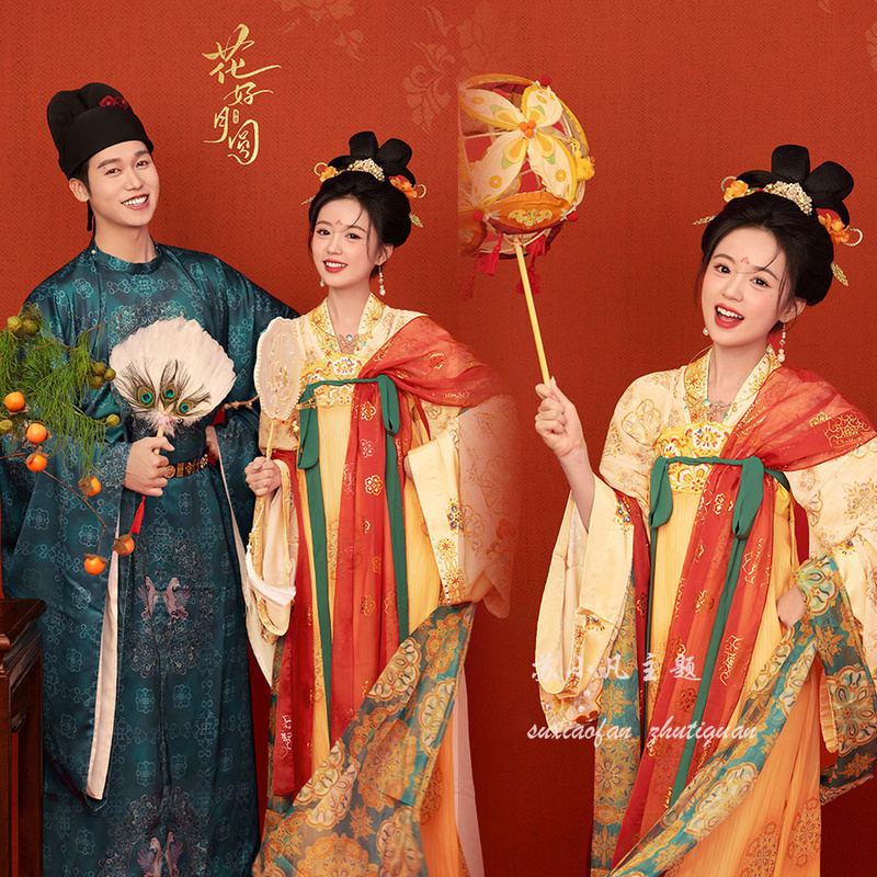 New Tang Dynasty-Themed Couple's Chinese-Style Playful Hanfu for Photo Shoots and Photography in Photo Studios, Couple-Themed