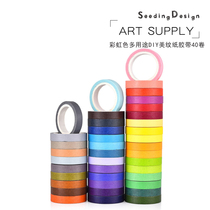 Ultra-thin easy to tear rainbow gradient color washitape texture paper tape paste artifact art students